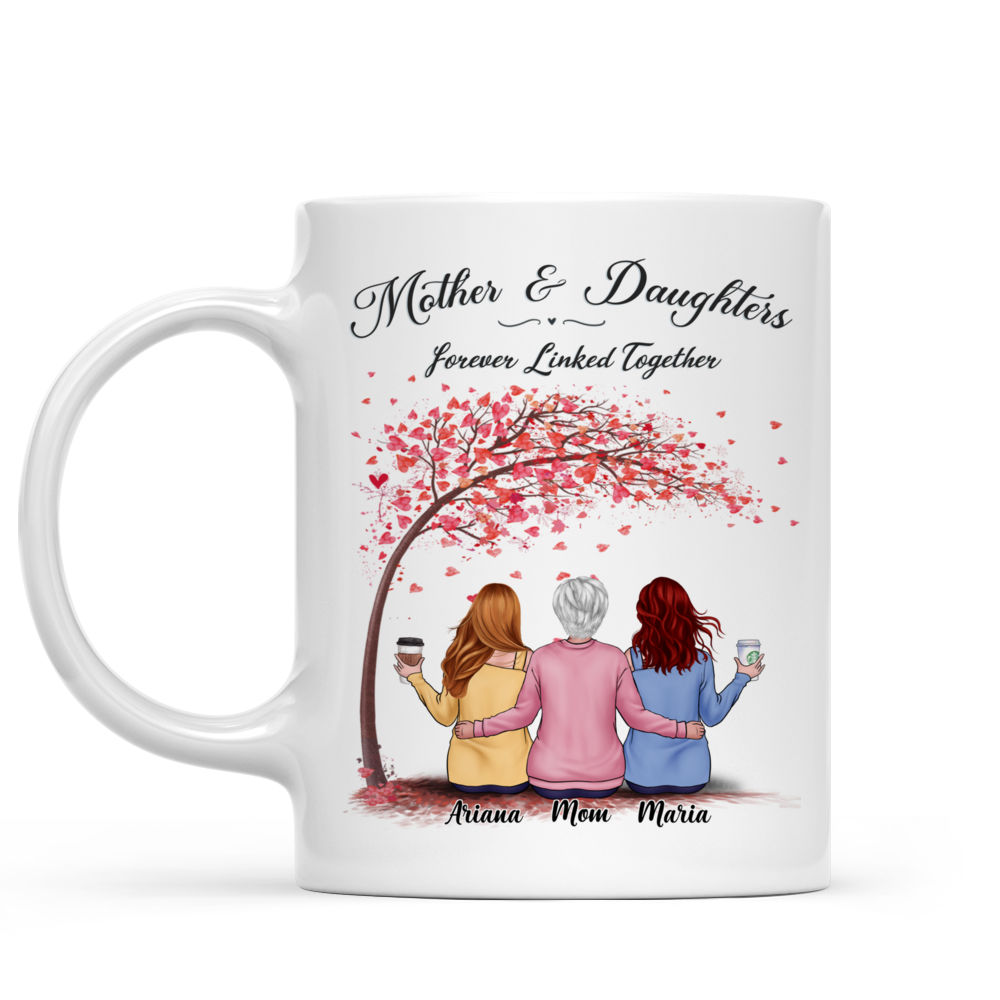 Mother & Daughters Forever Linked Together Mug - Personalized