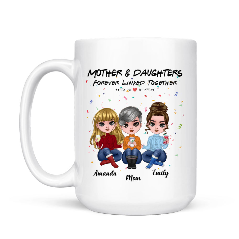 Mother And Daughters Forever Linked Together - Personalized Tumbler Cu –  Macorner