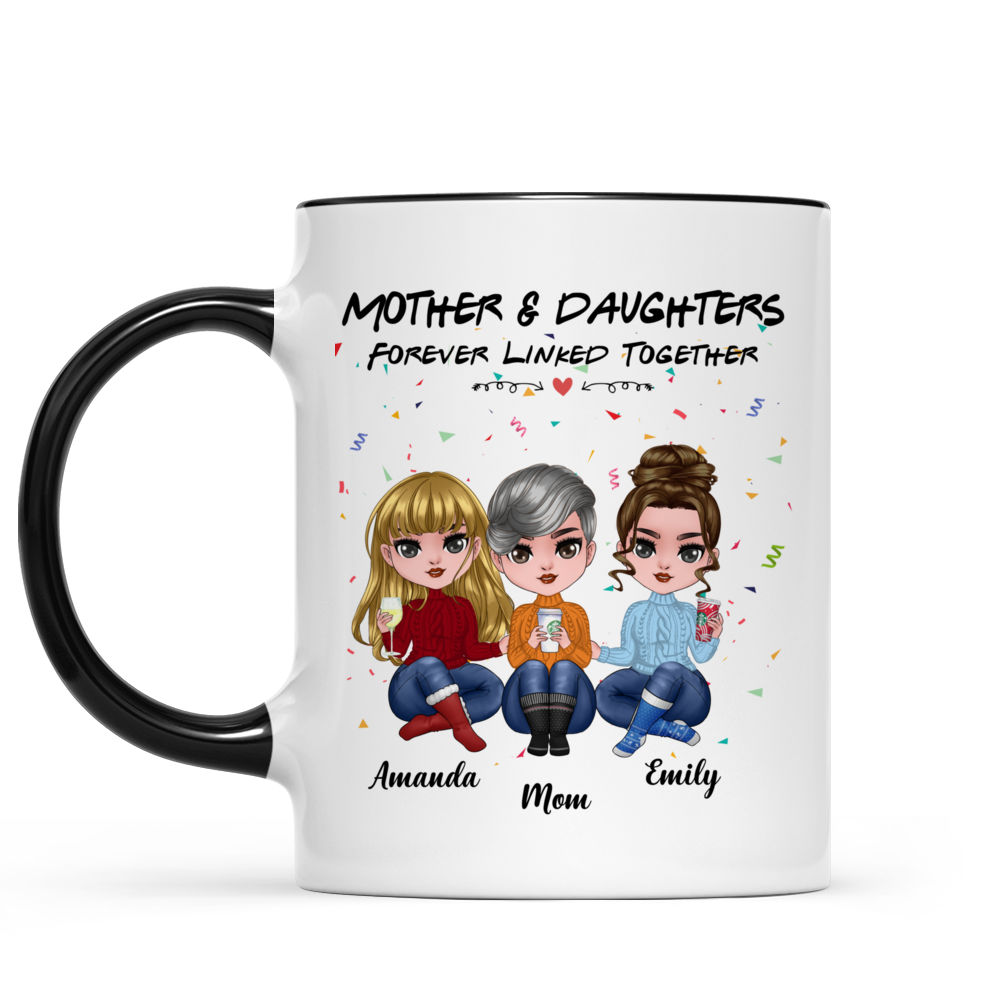 Personalized Three Daughters and Mom Mug — Glacelis