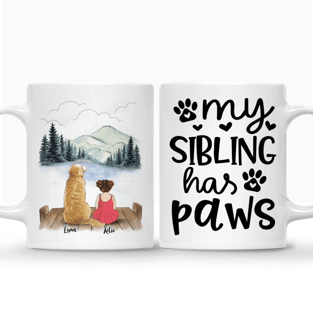 Personalized Mug - Kid and Dogs - My sibling has paws.vs2_3