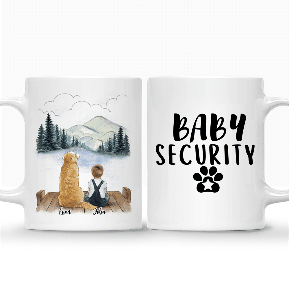 Personalized Mug - Kid and Dogs - Baby Security._3