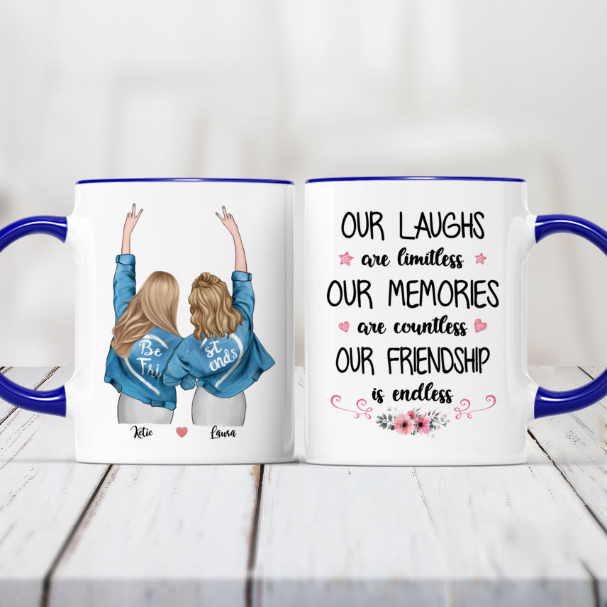 Custom 3 Best Friends Mug, Pick Your Hair Color Mug, Personalized Coffee Mug,  Custom Best Friend Mug, Best Friend Gift, Friendship Mug 3 