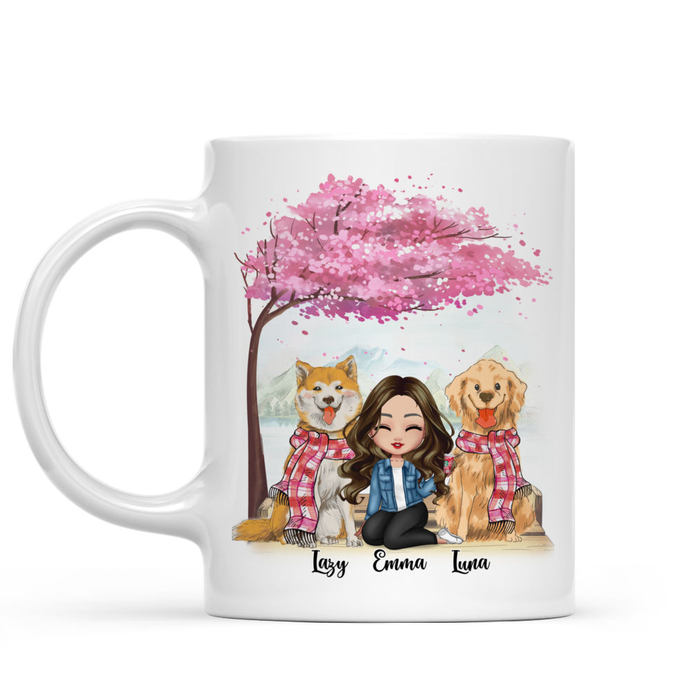 Personalized Mug - Girl and Dogs - Best dog mom ever (O)