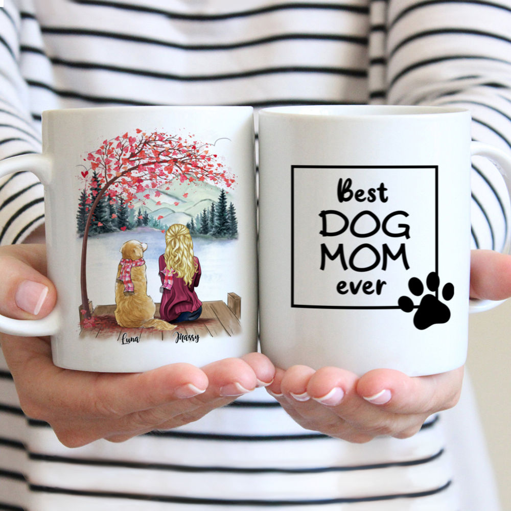 Personalized Mug - Girl and Dogs - Best dog mom ever (O)