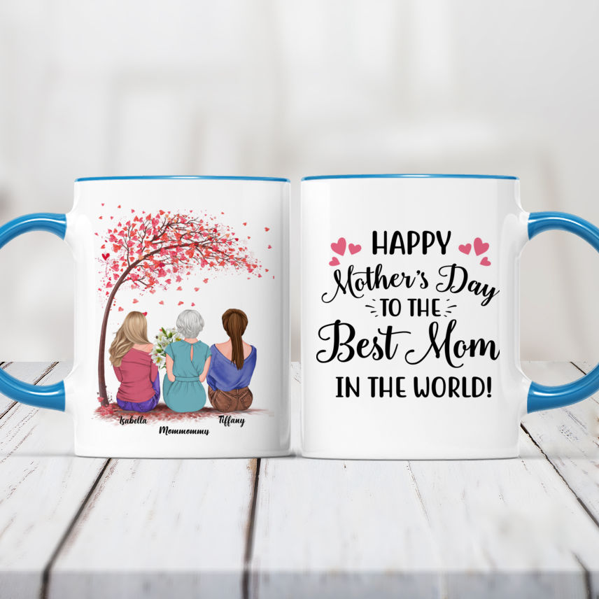 Mother and Daughter Best Friends For Life Personalized Clipart Mug -  Mother's Day Accent Mug - Gift For Mom