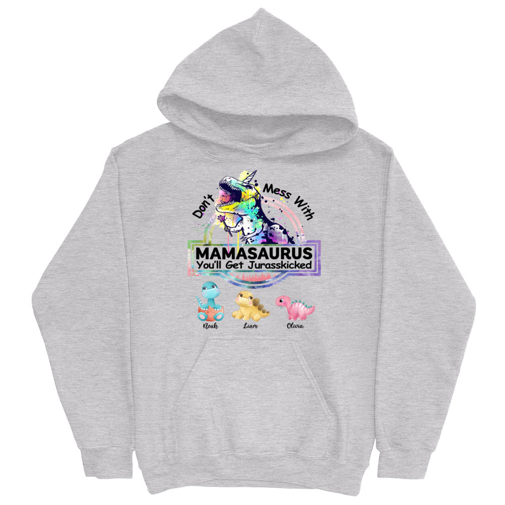 Don't Mess with GRANDMASAURUS Hoodie - Personalized Grandma Gift_1