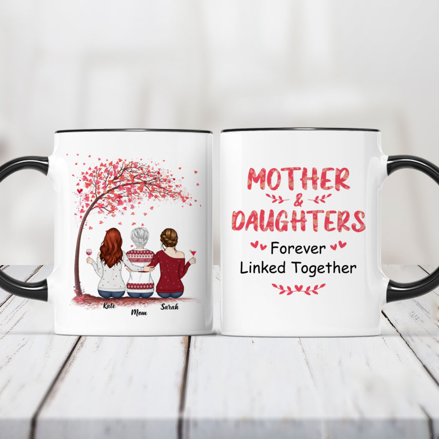 Personalized Two Daughters and Mom Mug — Glacelis