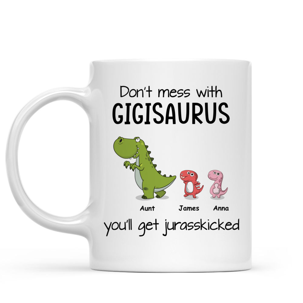 Personalised Don't Mess With The Mamasaurus/Grandmasaurus Fun Family Mug .