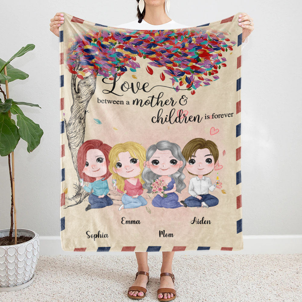 Personalized Blanket - Mother and Children - Love between a Mother and Children is forever._1