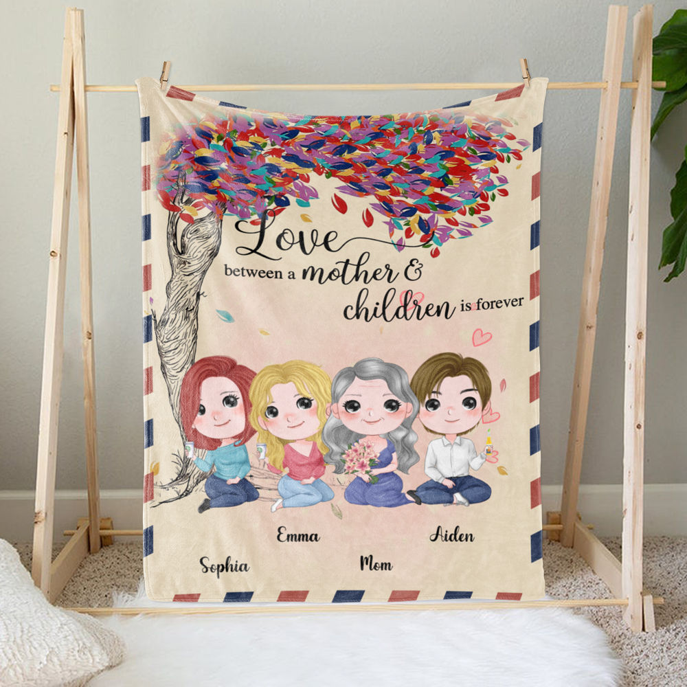 Personalized Blanket - Mother and Children - Love between a Mother and Children is forever._2