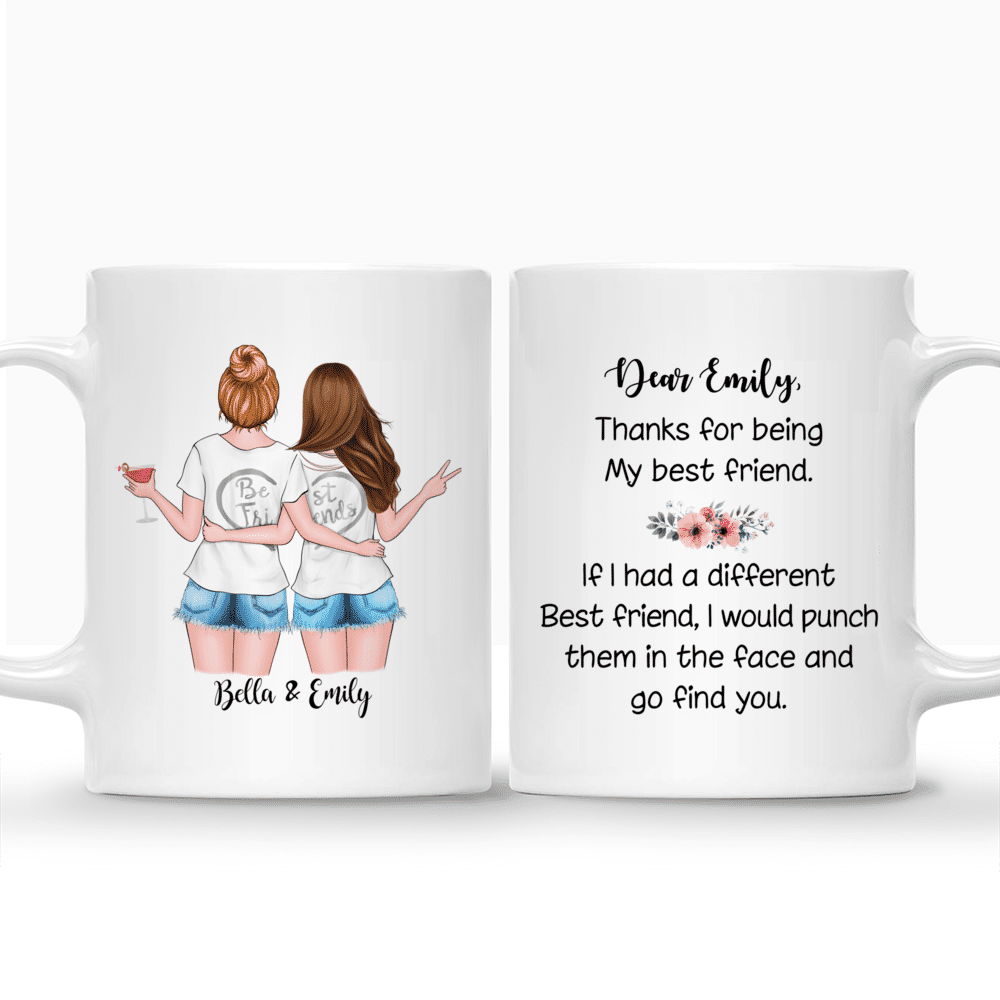  Personalized Friendship Coffee Mug I'm So Lucky To Have You,  Custom Best Friend Mug With Names, Text, Hairstyle, Special Gifts For Women,  Girl, Besties, Unbiological Sisters Mug 11oz, 15oz : Home