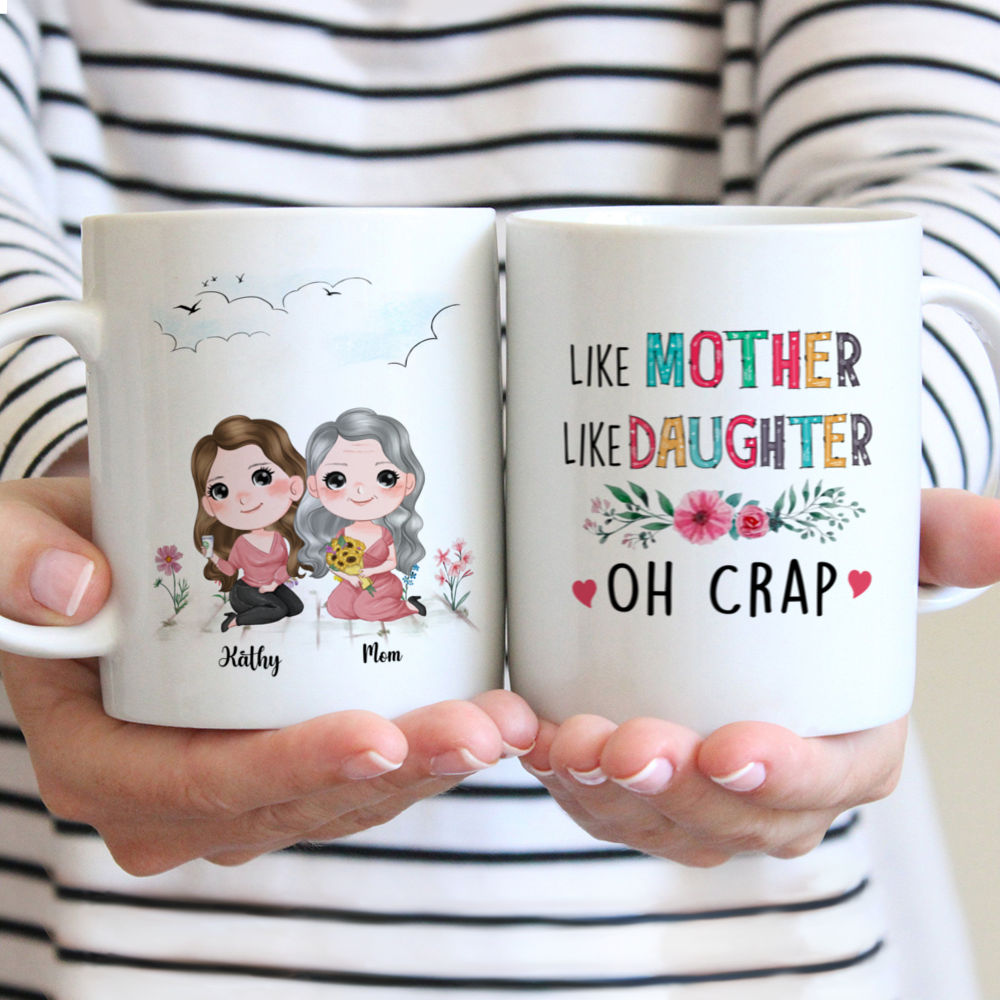 Like Mother Like Daughter Oh Crap Chibi, Personalized Coffee Mug, Moth -  PersonalFury