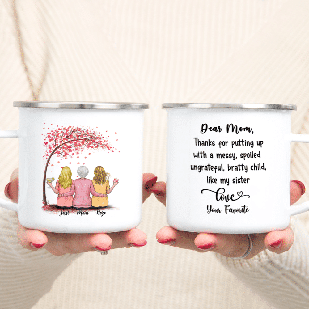 Funny Mom Gifts - Dear Mom: Thanks for Putting Up With a Spoiled Child,  Like My Brother - Mother's Day Gift For Mom Coffee Mug 11 Oz. White