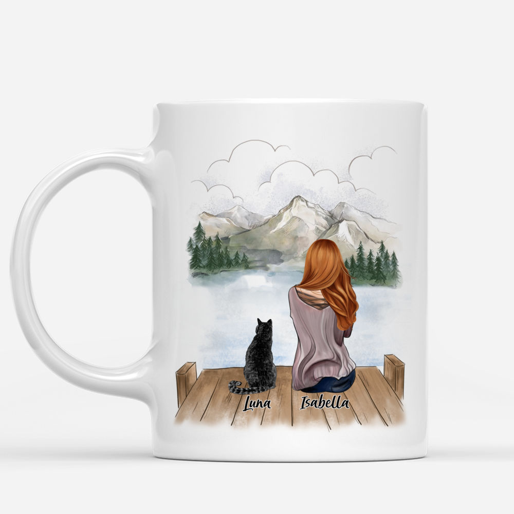 Personalized Mug - Girl and Cats - Life is better with cats v2_1