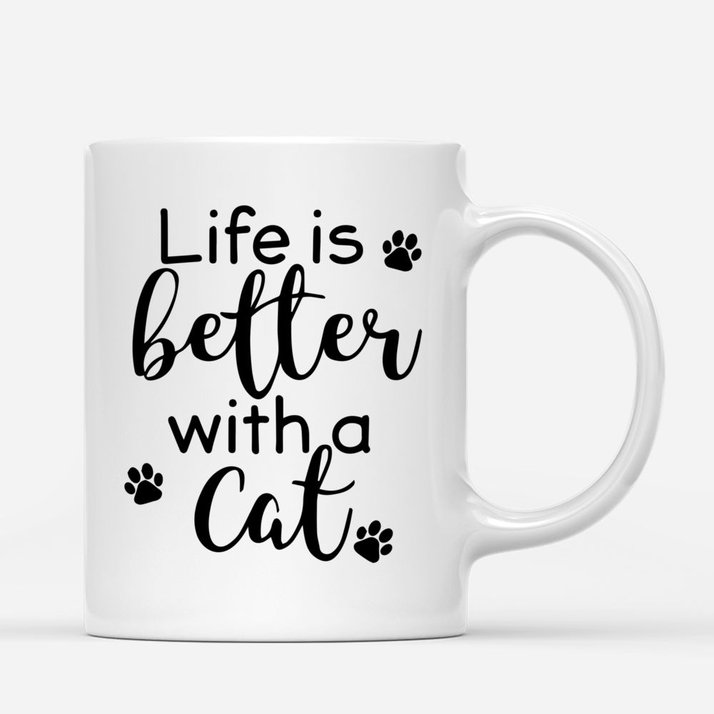 Personalized Mug - Girl and Cats - Life is better with cats v2_2