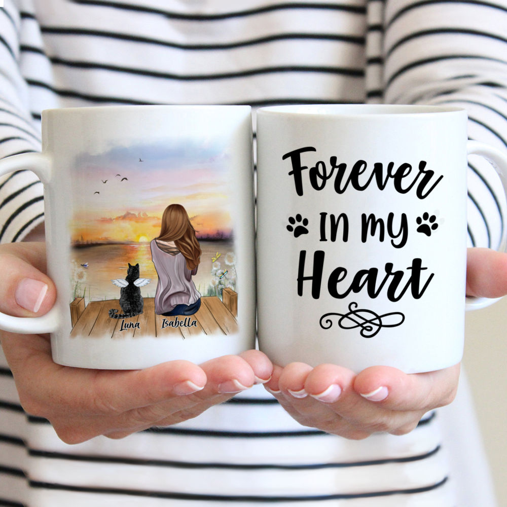 Girl and Cats - Forever In My Heart v2 - Personalized Mug