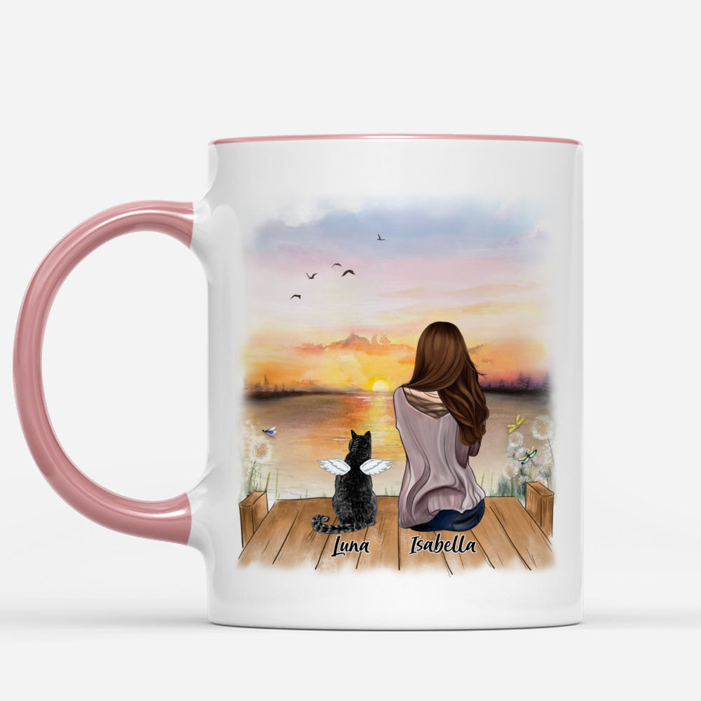 Girl and Cats Christmas Personalized Mug - Name, skin, hair, cat, back –  Giftymize™️