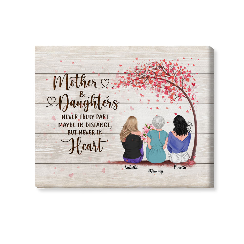 Wrapped Canvas - Mother & Daughters - Mother & Daughters never truly part maybe in distance but never in heart (13001)_1