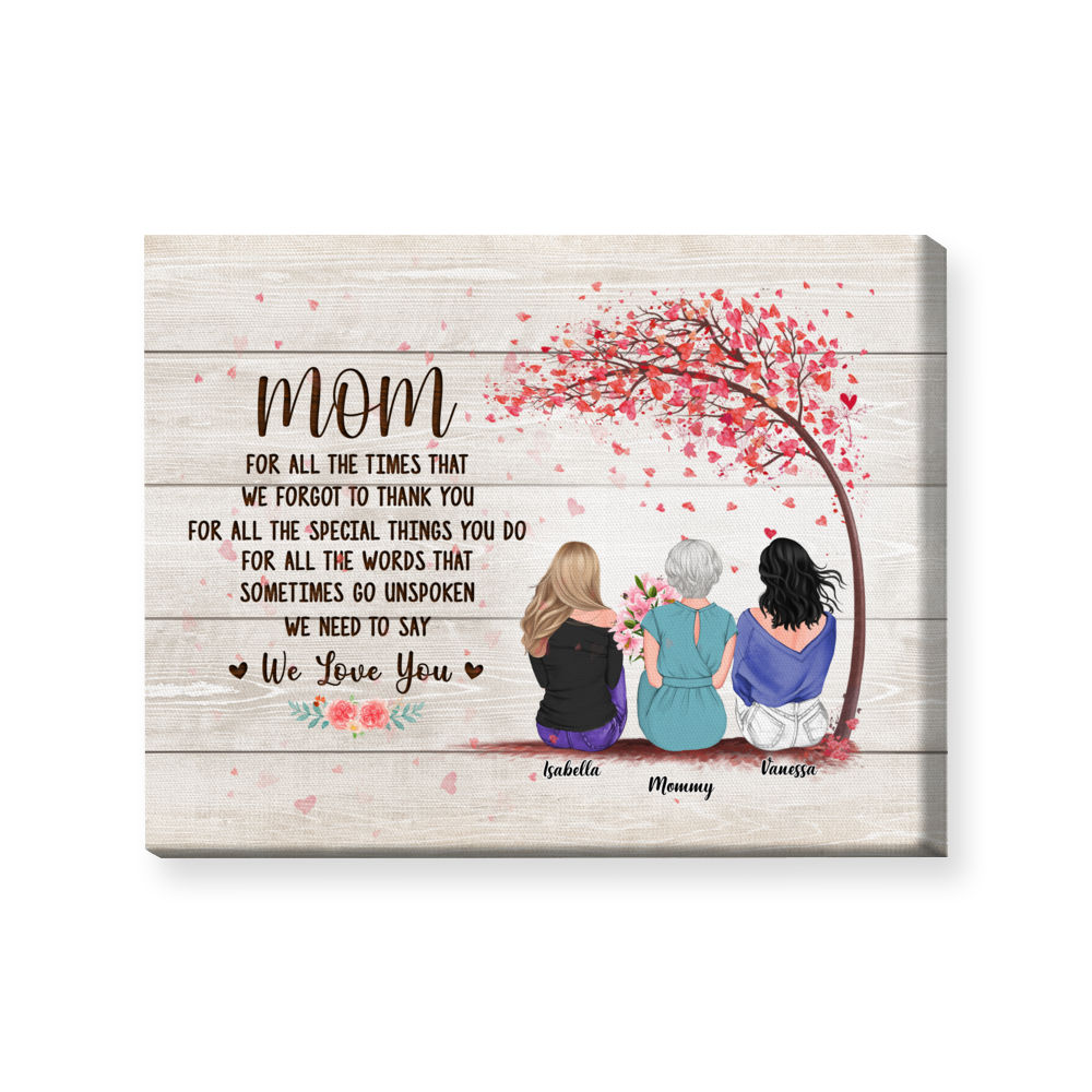 Thank You Mom Personalized Photo Canvas Print, Birthday Gift For Mom From  Daughter, Mother Daughter Gift - Best Personalized Gifts For Everyone