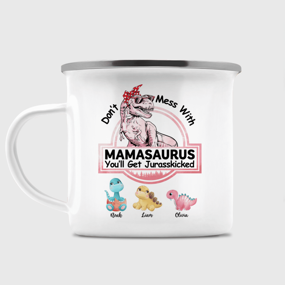 Personalized Mug - Family - Don't Mess With Mamasaurus Mug 2022