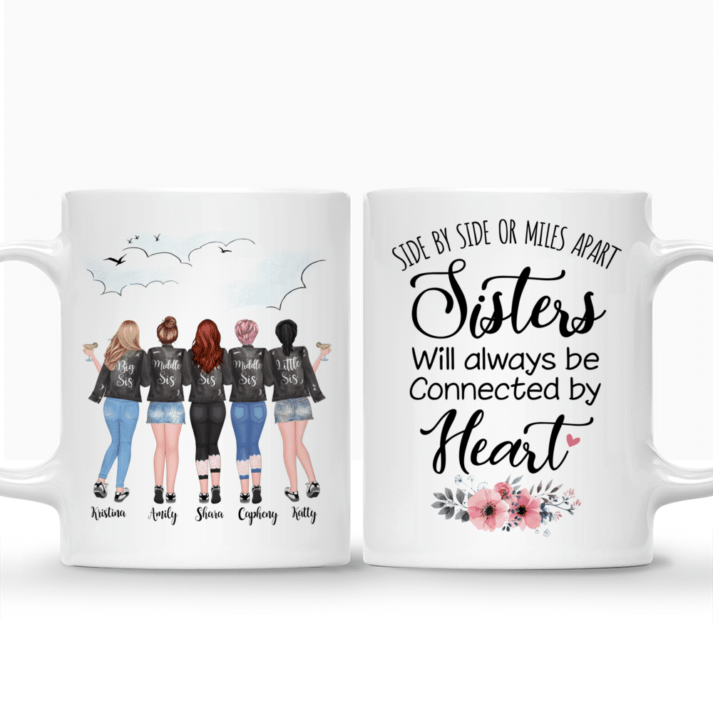 5 Sisters Custom Coffee Mugs - Side By Side or Miles Apart_3