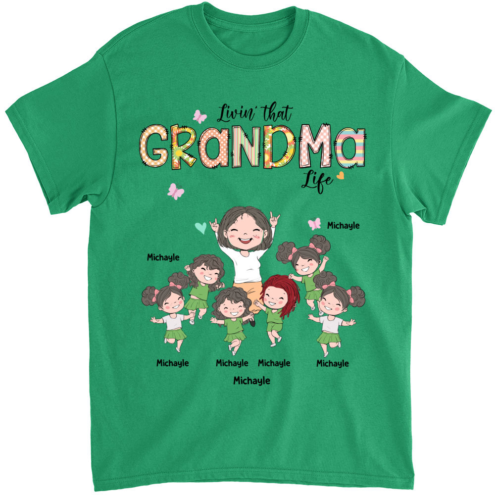Personalized Shirt - Family - Livin' that Grandma life ver 2 - Birthday Gift, Mother's Day Gift For Mom, Grandma_2