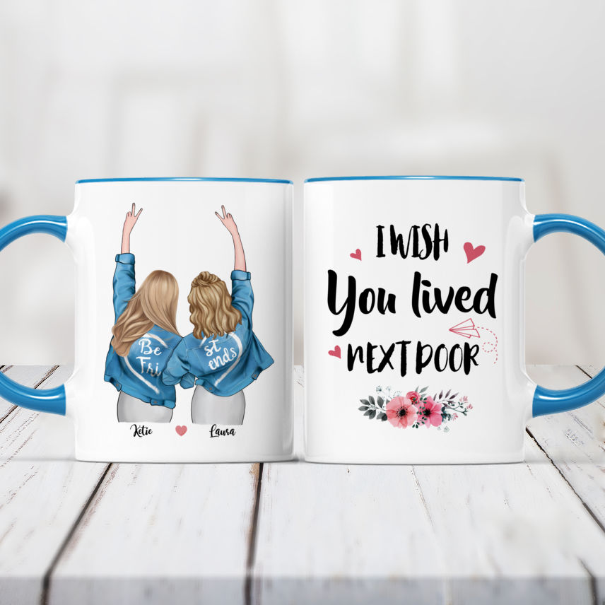 Personalized Best Friend Mug, Friendship Mug, I Wish You Lived Next Do -  Vista Stars - Personalized gifts for the loved ones