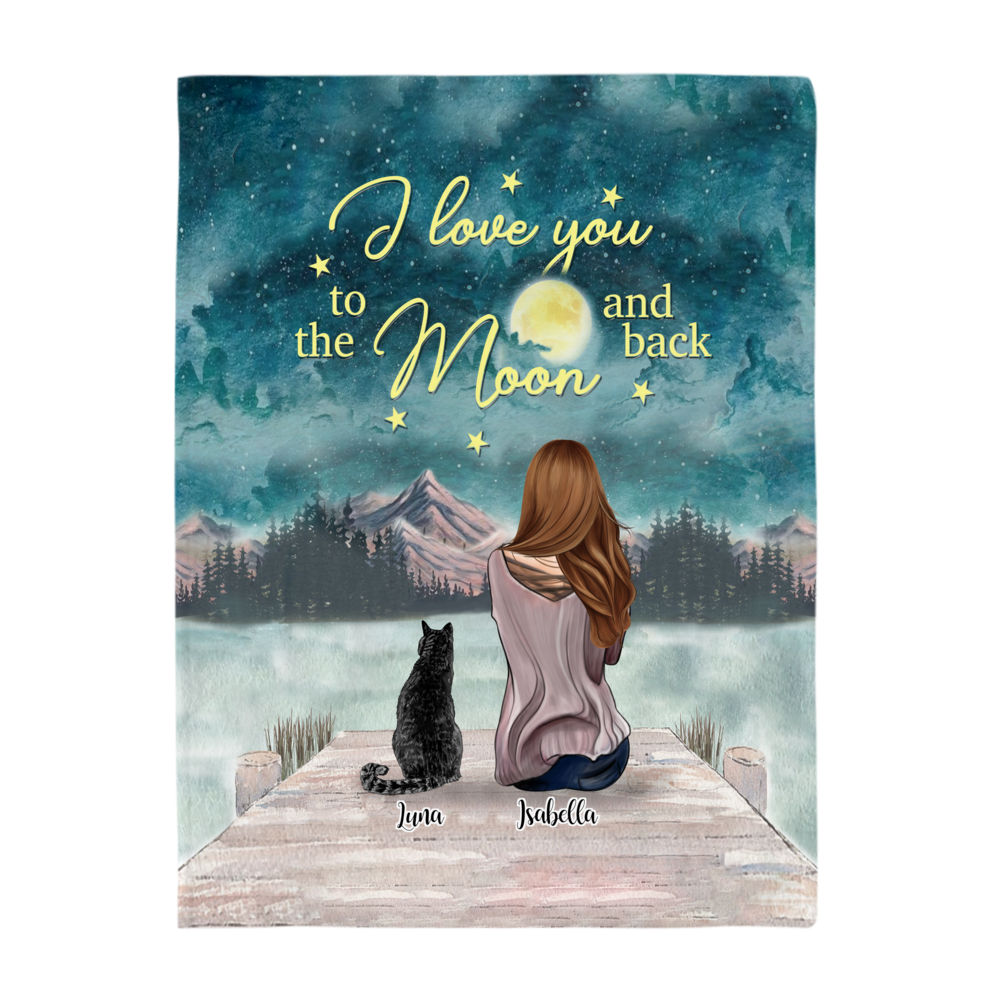 Personalized Fleece Blanket - I Love You to the Moon and Back_2