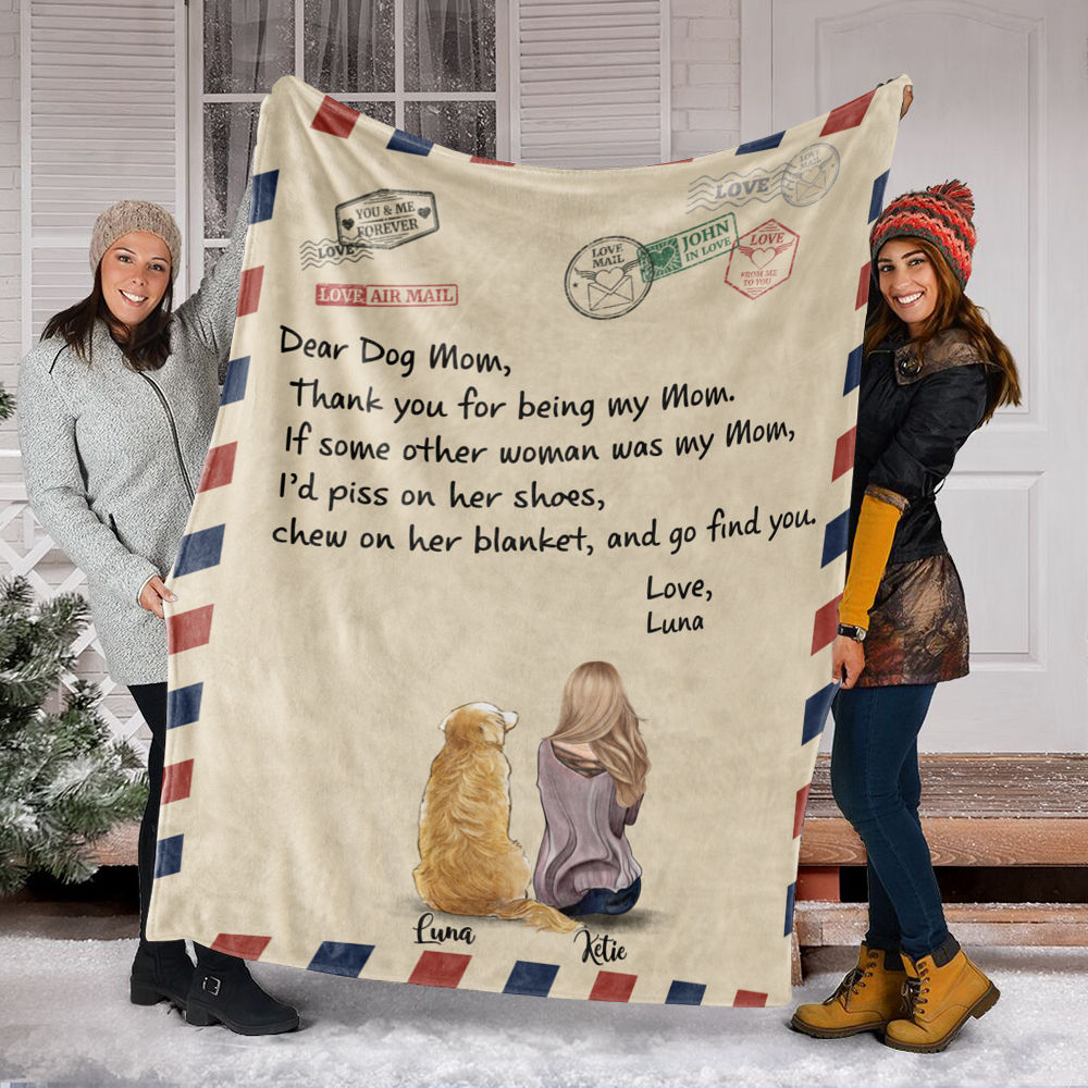 Dog Mom Collage Gift Blanket, Customized Mother's Day Gifts For Dog Moms,  Happy Mother's Day Dog Mom - Best Personalized Gifts for Everyone