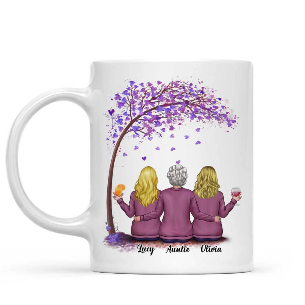 Auntie & Nieces - Side by side or miles apart Auntie and Nieces will always be connected by heart (14165 - 216) - Personalized Mug_1