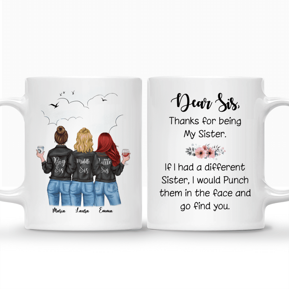 "Dear sis, thank for being my sister." Personalized Mug | Gossby_3