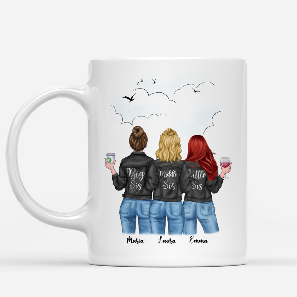 3 Jeans Sisters - Sisters forever, never apart. Maybe in distance but never at heart. - Personalized Mug_1