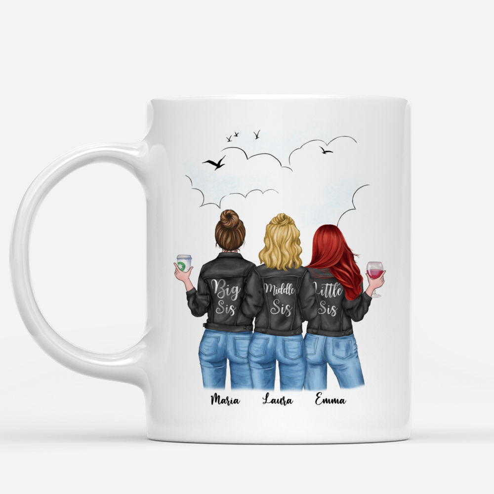 Personalized Mug - 3 Jeans Sisters - Sisters forever, never apart. Maybe in distance but never at heart._1