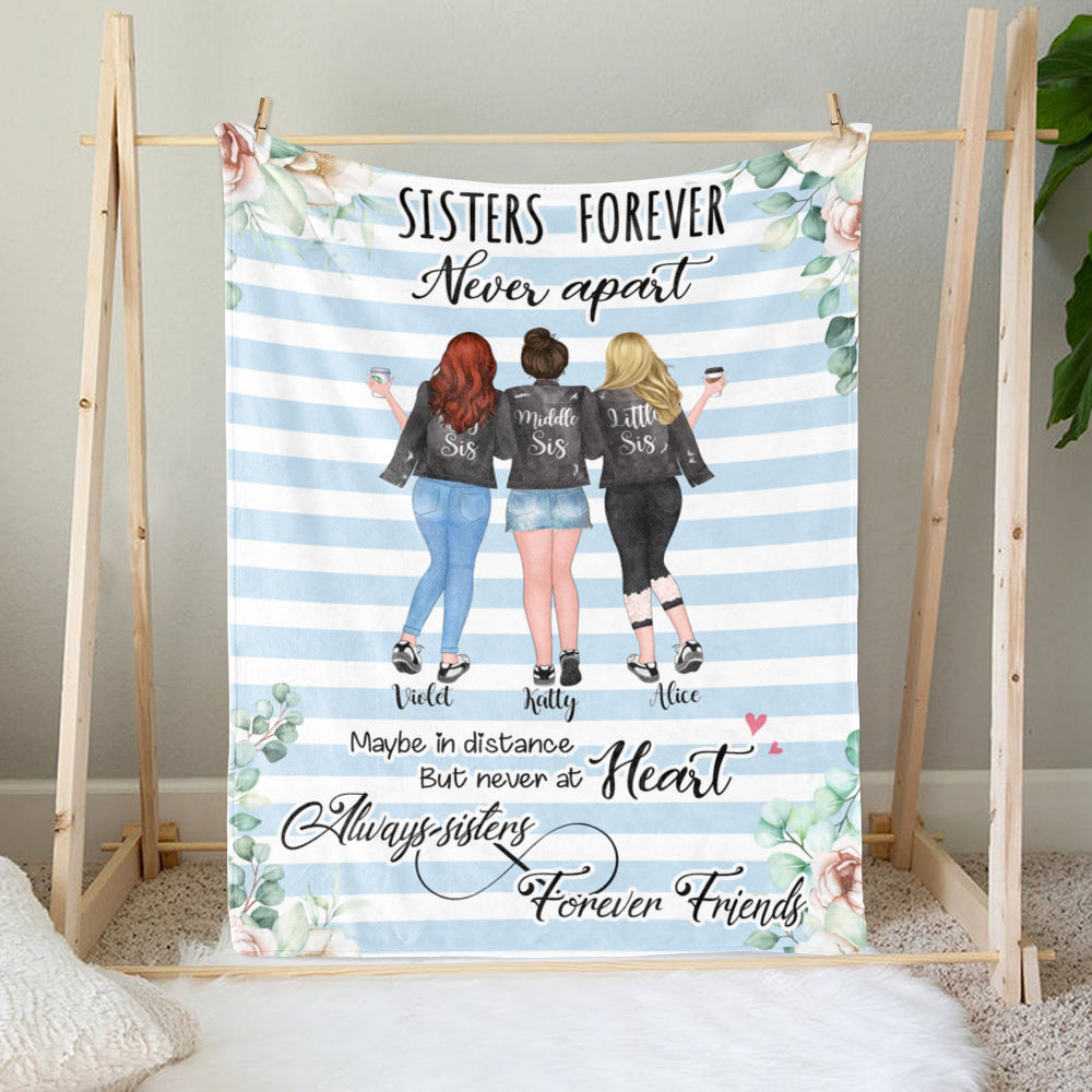 Customizable Fleece Blanket - Sisters Forever Never Apart (Ver 2)_1