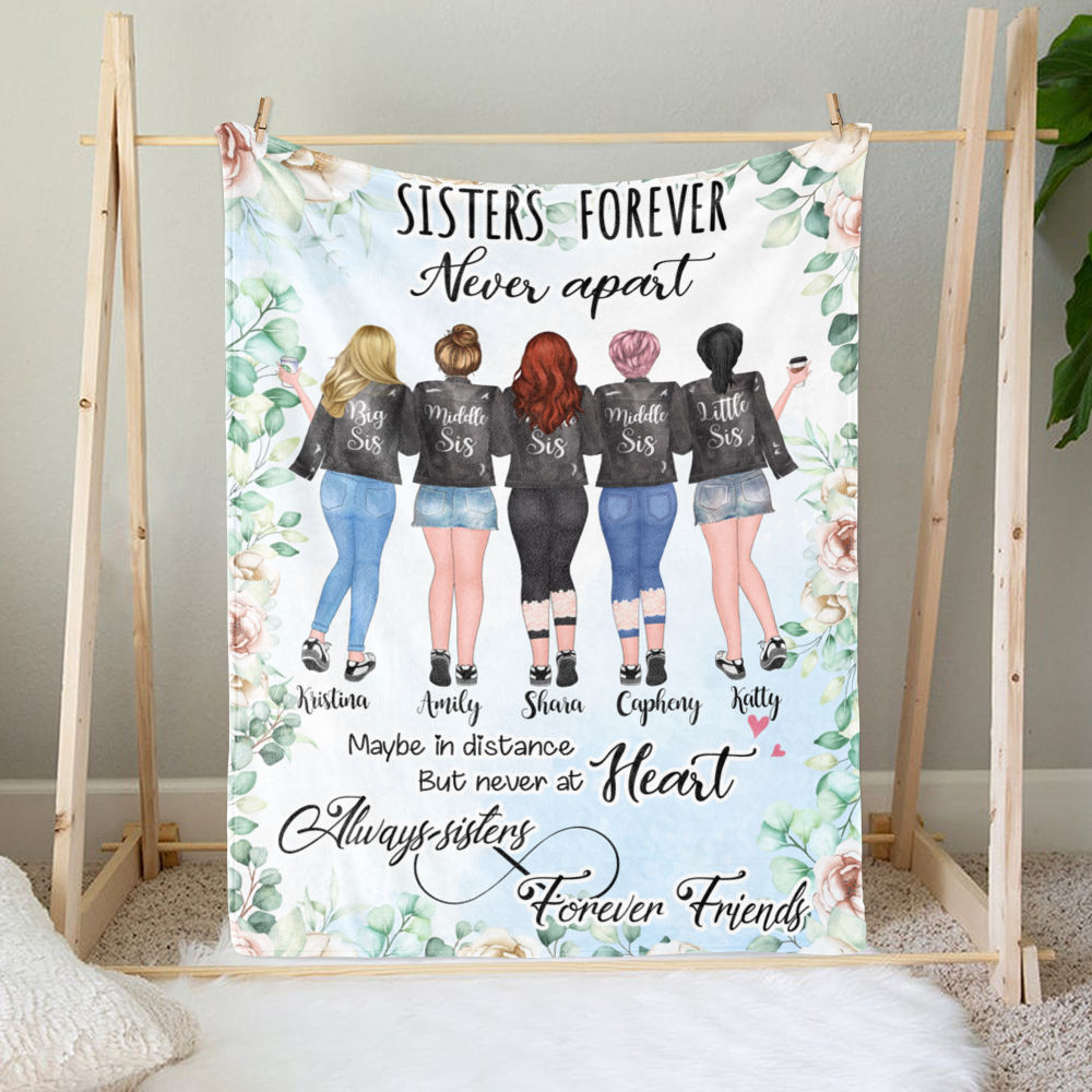 Personalized Fleece Blanket - Sisters Forever, Never Apart (Ver 1)_1