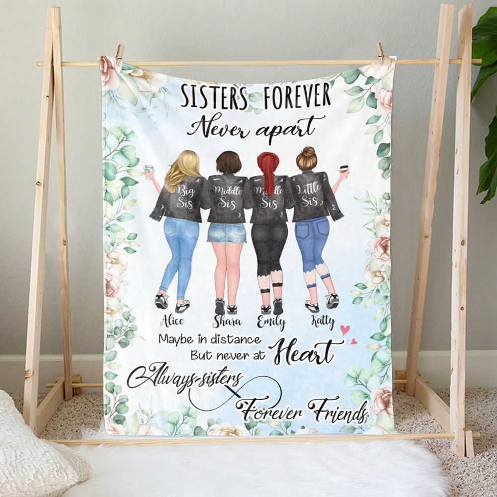 Customized Fleece Blanket - Sister Forever, Never Apart_1