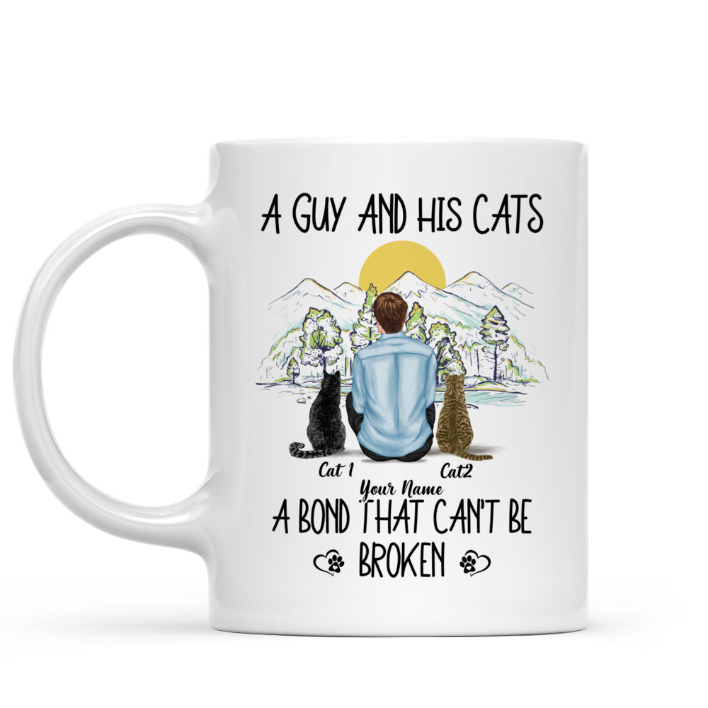 Personalized Guy abd Cats A Bond that Can't Broken Mug - Gossby_1