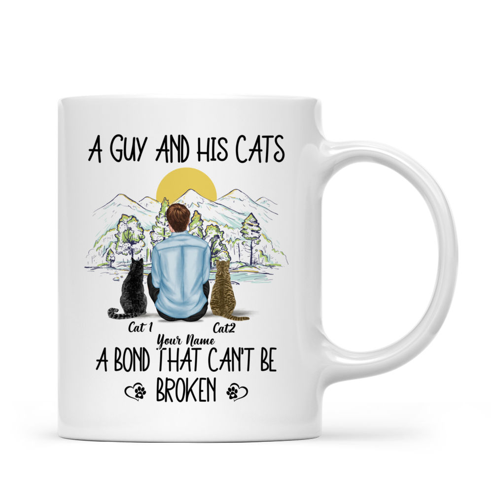 Personalized Guy abd Cats A Bond that Can't Broken Mug - Gossby_2