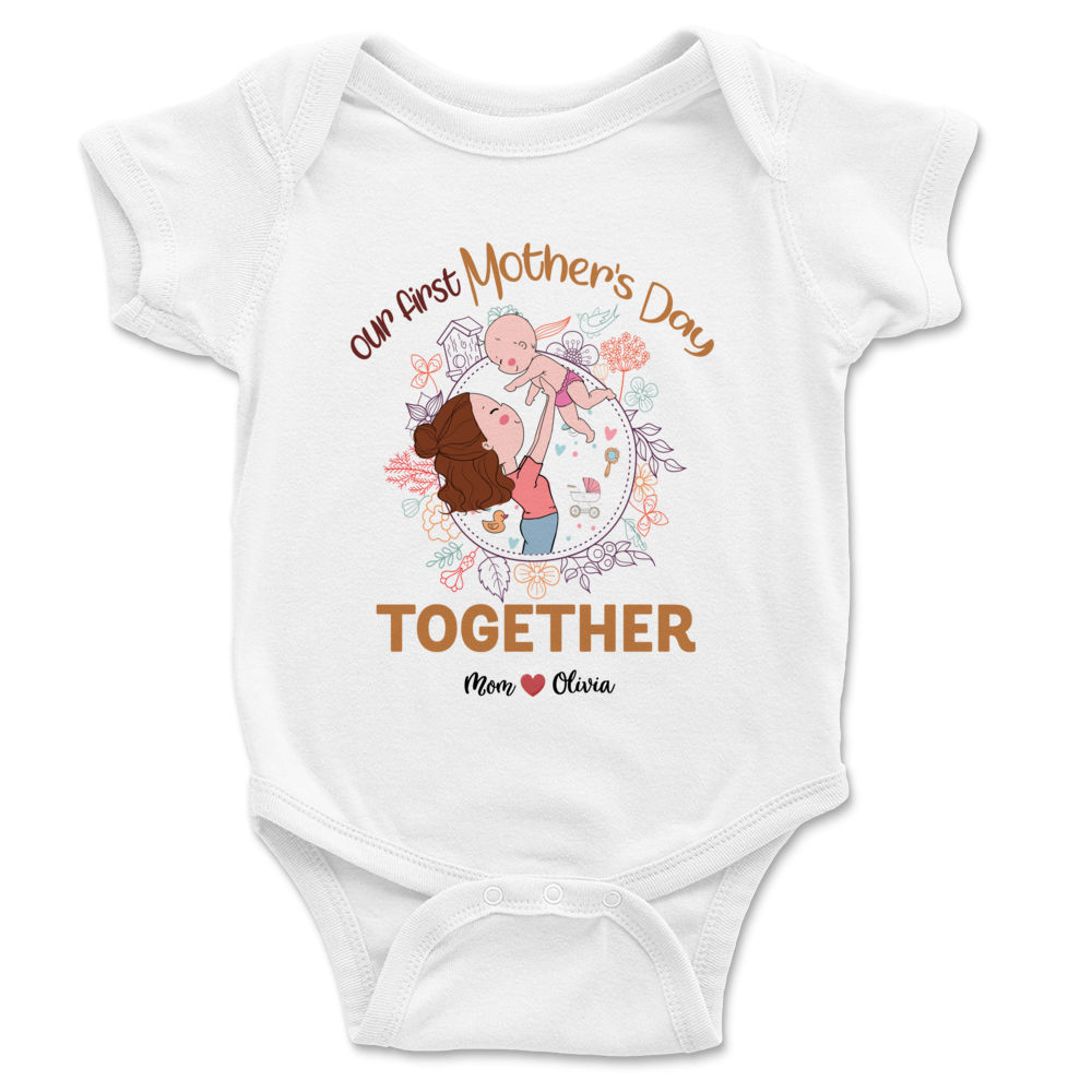 Personalized Onesie - First Mother's Day Gift - Our First Mother's Day 2024 ver 3_2