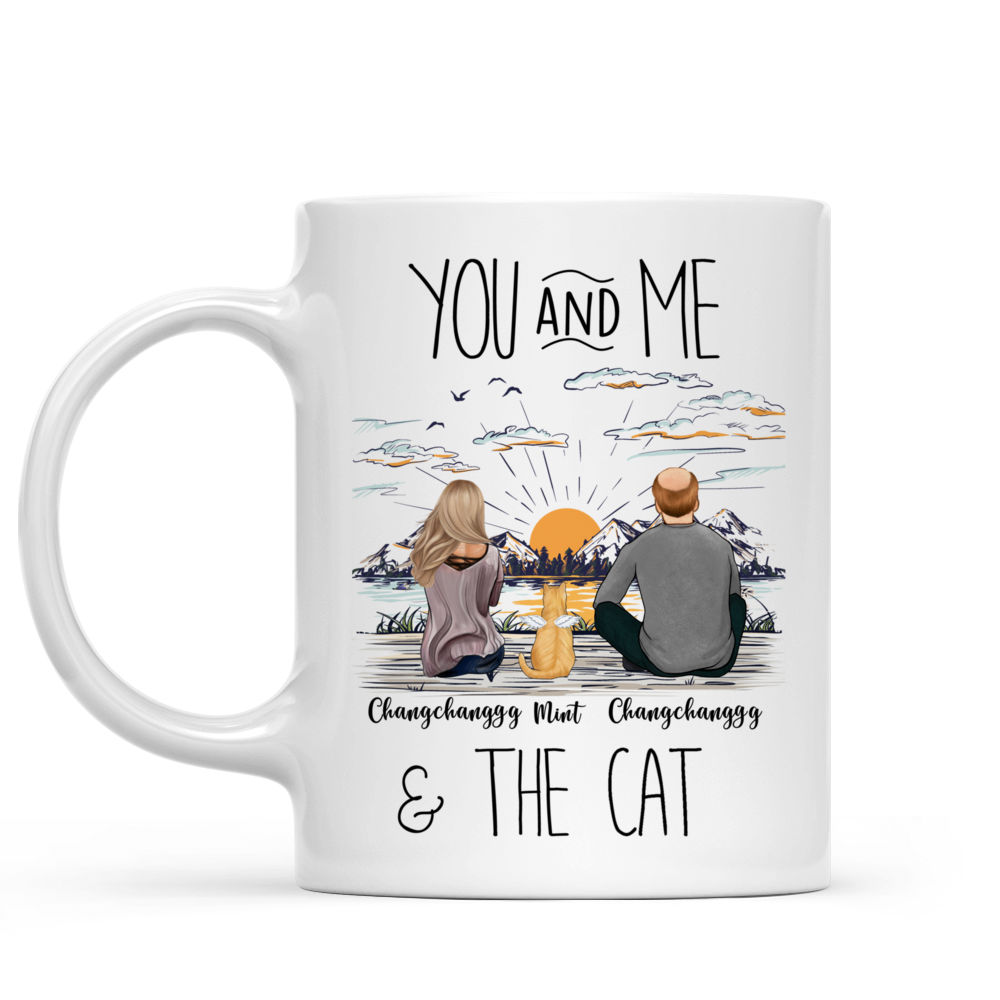 Cat Lovers - You And Me & The Cat (15112) - Couple Gifts, Couple Mug, His and Hers Mugs - Personalized Mug_2