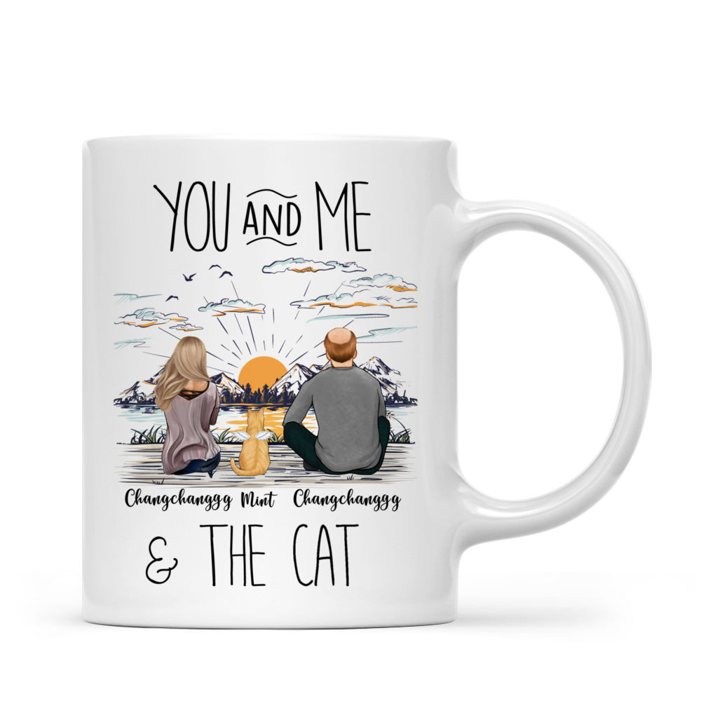 Cat Lovers - You And Me & The Cat (15112) - Couple Gifts, Couple Mug, His and Hers Mugs - Personalized Mug_3