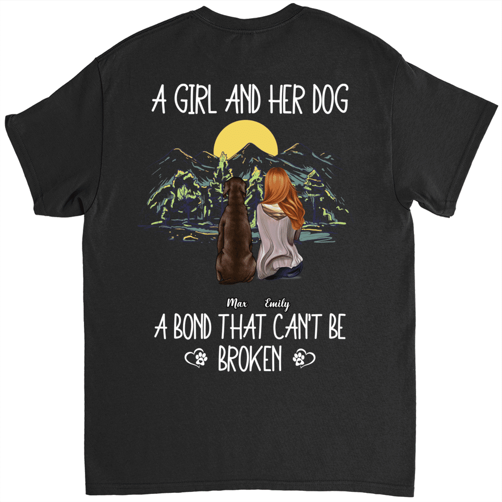 A Bond that Can't Be Broken T-shirt - Personalized Girl and Dog Shirt_1