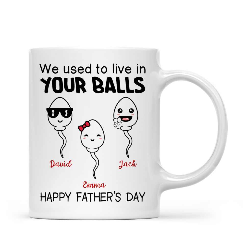 Father's Day - We used to live in your balls | Personalized Mugs | Gossby_3