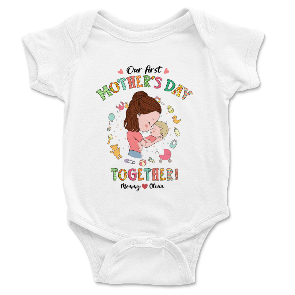 Personalized Shirt - Mother and Baby - Our First Mother's Day Together 2024 2_2