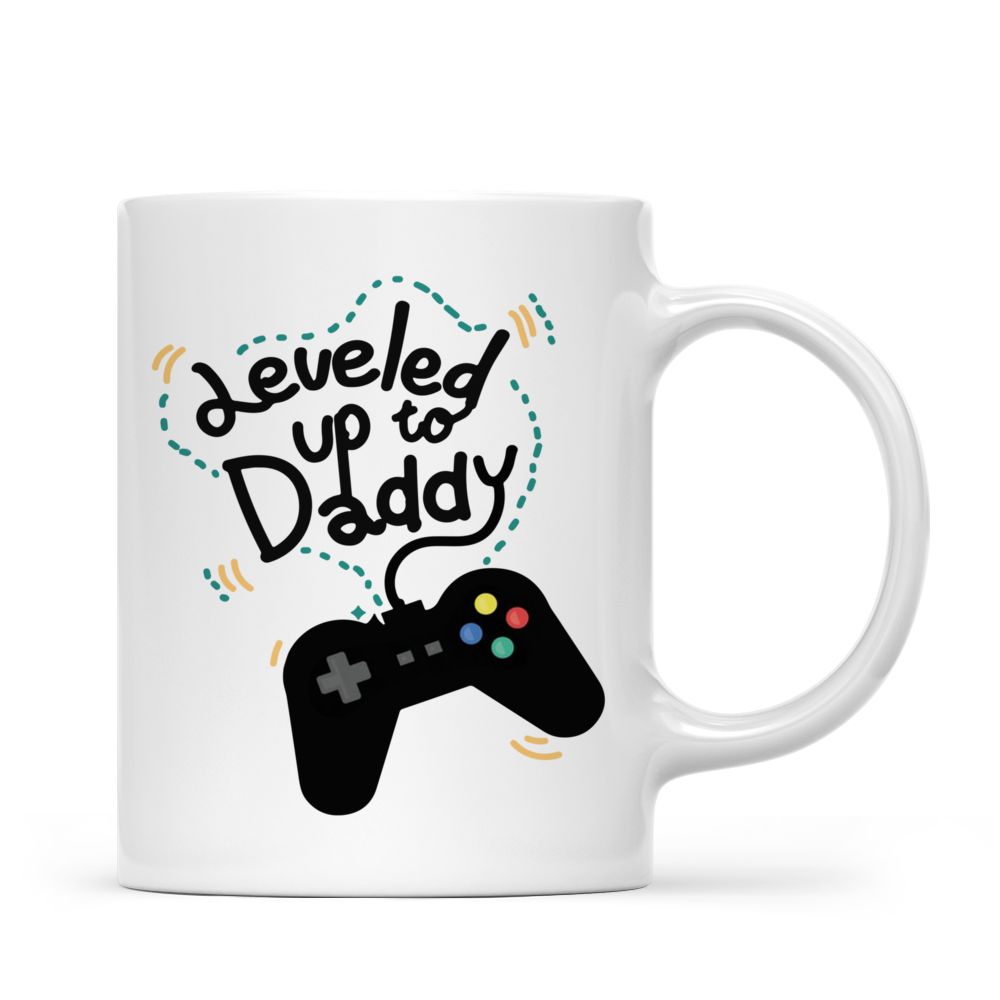 Leveled Up to Daddy Mug - Personalized Father and Baby Mug_2