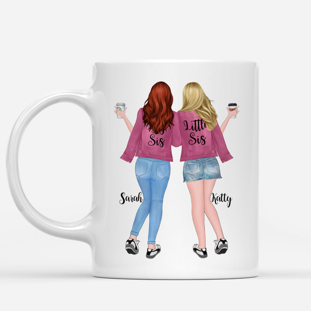 Personalized Mugs for 2 Sisters Full Body - Sisters Forever, Never Apart_1