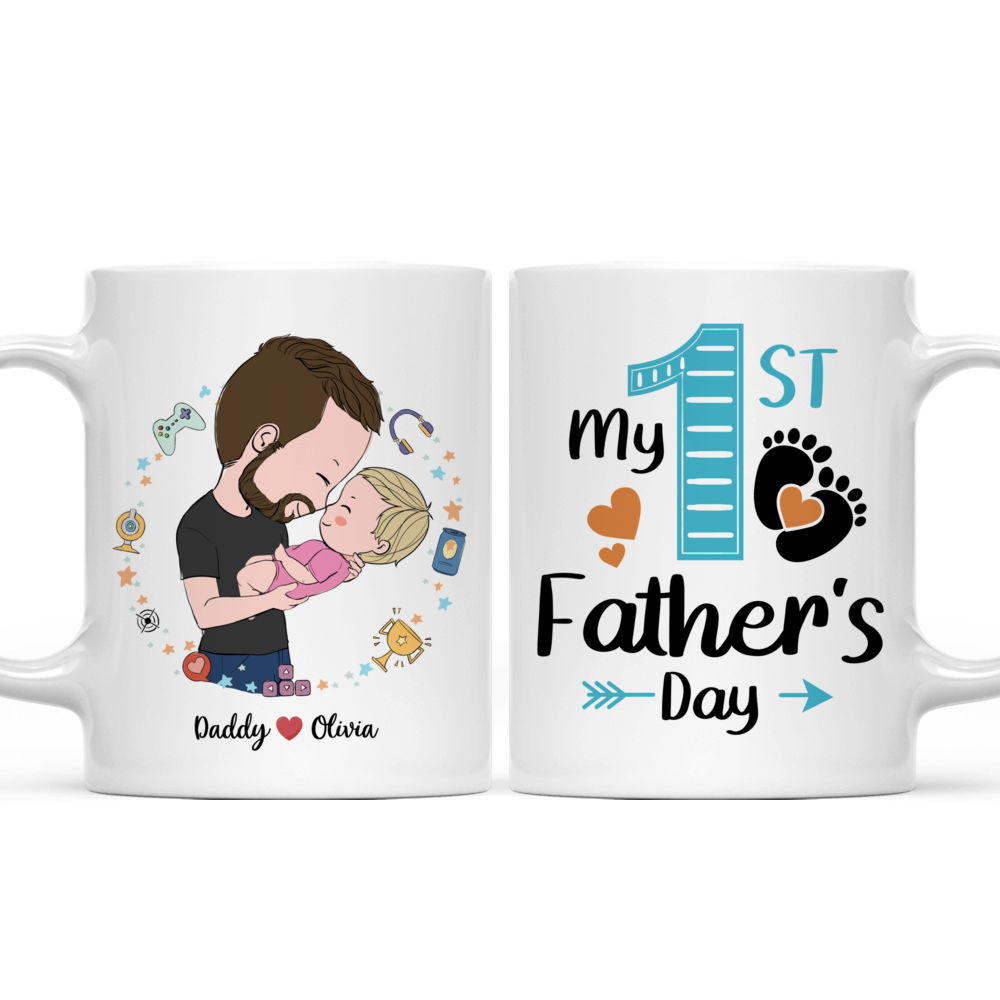 My 1st Father's Day Mug - Personalized Dad Mug for 2024 Gifts_4