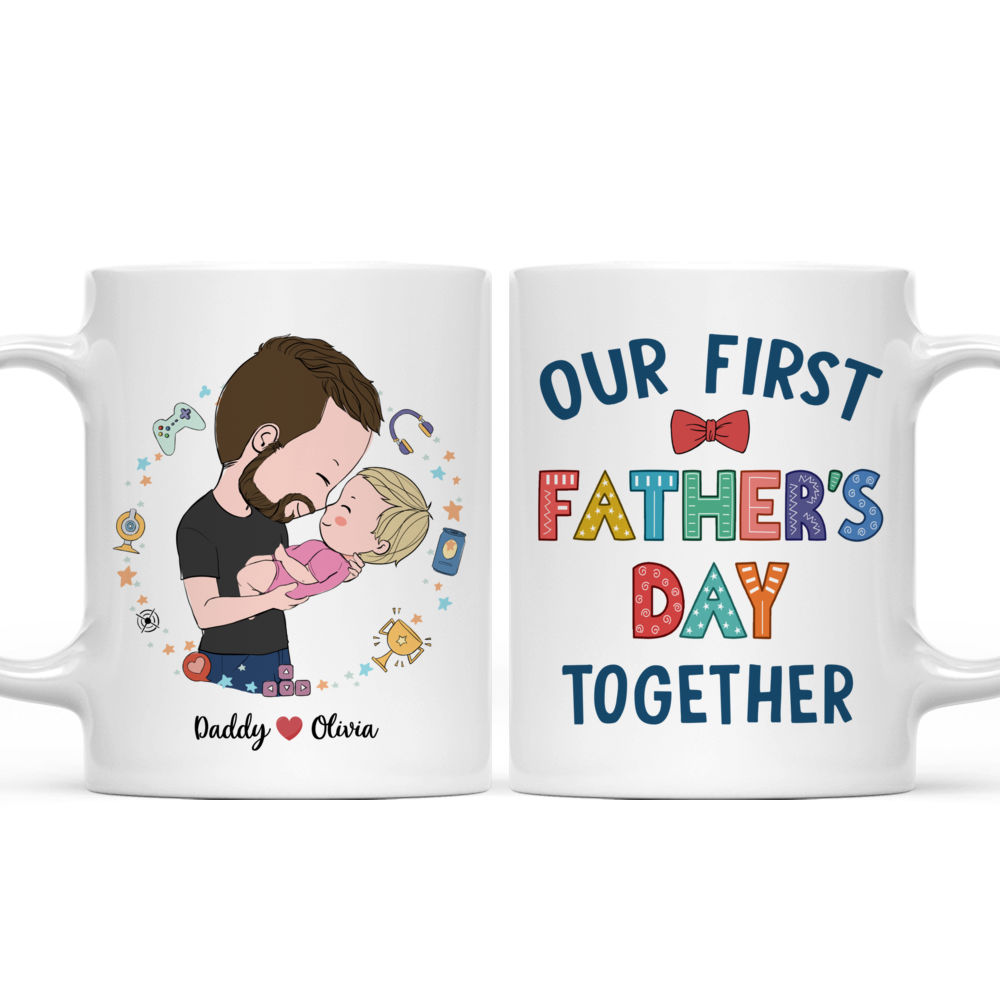 Our First Father's Day Together Mug - Personalized Father & Baby Mug_3