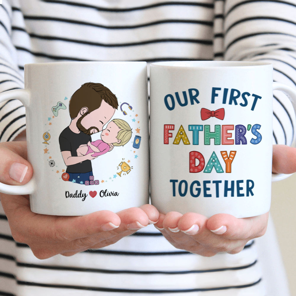 Our First Father's Day Together Mug - Personalized Father & Baby Mug