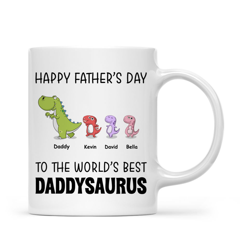 Gossby Personalized DADASAURUS Mug (1 Kids) - Best Coffee Dad Gift from  Daughter, Son with Dinosaur …See more Gossby Personalized DADASAURUS Mug (1